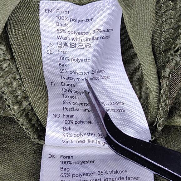 Lindex Top Womens UK/US Small Green Sleeveless Pleat Shoulder V-Neck Silky Flowy - Picture 6 of 10